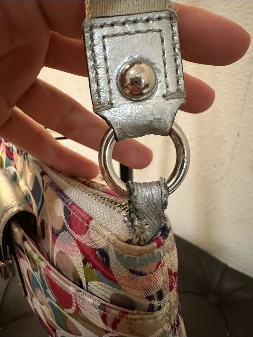 Coach Multicolor Signature Canvas Crossbody with Silver Trim - Picture 8 of 17